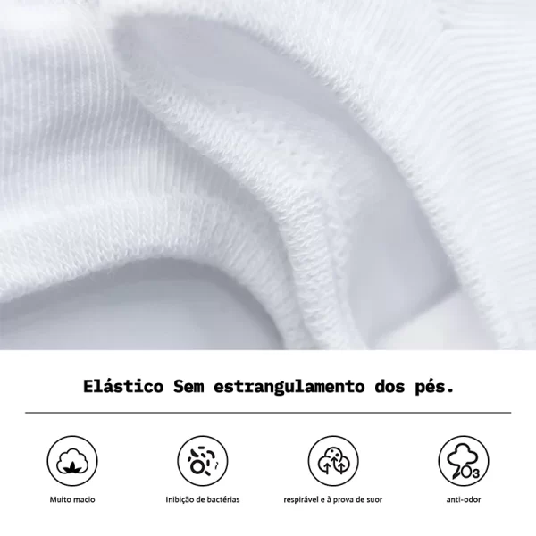 6 Pares, Meias Antibacterianas Masculinas 75% Algodão, Casuais de Negócios, Leves e Respiráveis, Meias Esportivas - Imagem 4