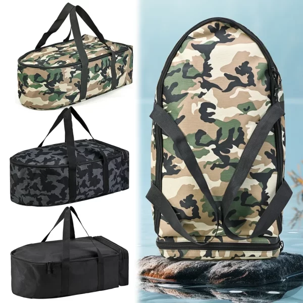 Saco de armazenamento de barco de pesca repelente isca barco carry bag duplo zíper isca barco saco de armazenamento para ferramenta de pesca ao ar livre - Imagem 4