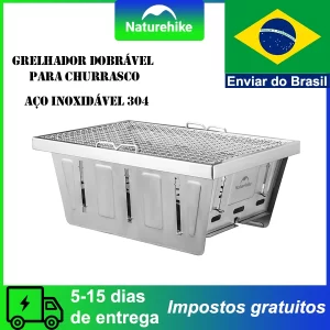 Churrasqueira Dobrável Naturehike de Aço Inoxidável