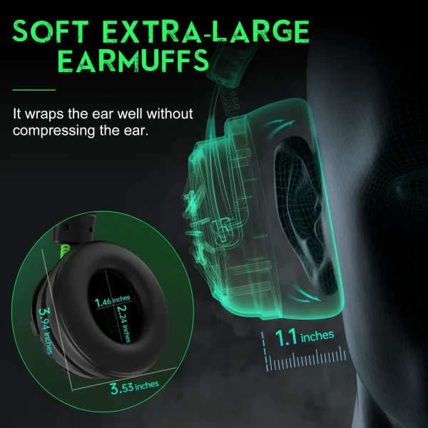 fone de ouvido EKSA E5000 Pro Gaming Headset com microfone, fones de ouvido com som surround 7.1 para PC Gamer, fone de ouvido com fio - Imagem 4