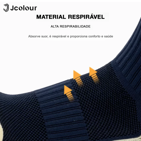 Frete grátis Jcolour Kit 3 Meias Longas de Futebol Adulto Cano Alto Antiderrapante Conforto e Suporte Esportes Intensos - Imagem 5