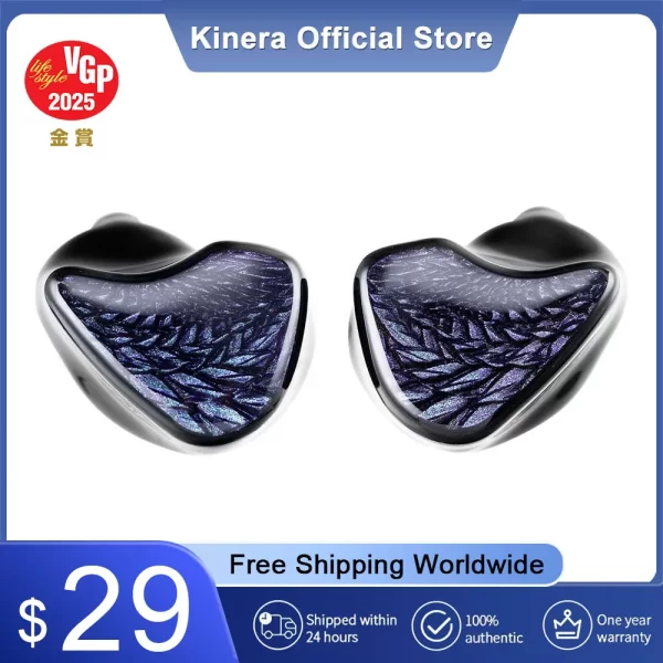 Kinera Celest Wyvern Fones de ouvido intra-auriculares pretos 10mm LCP Driver dinâmico com microfone de lança removível IEMs Cabo Fones de ouvido de áudio
