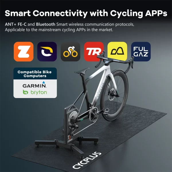 Cycplus t2 exercício bicicleta rolos inteligentes indoor casa trainer ant + ble 5.0 ciclismo fitness bicicleta treinamento rolo - Imagem 2