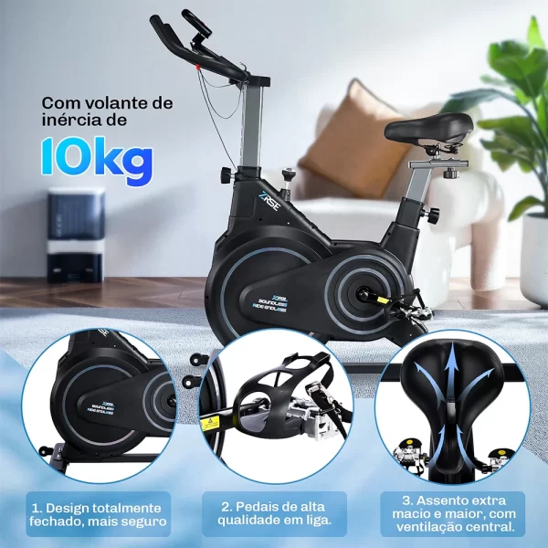 ZRSE Bicicleta Ergométrica Para Spinning Mecanica volante de inércia 10kg - Imagem 2