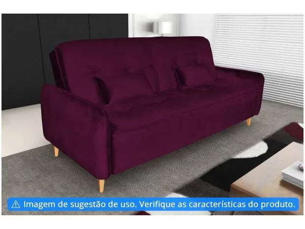 Sofá-cama Casal 3 Lugares Reclinável Suede Matrix Donna - Imagem 3