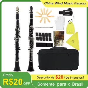 Clarinete colorido bb b/g, clarinete preto abs com caixa, chave de fenda, pano de limpeza, palheta, peça de instrumento de sopro