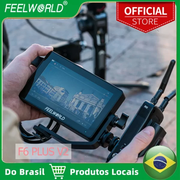 FEELWORLD 6 Polegada F6 PLUS V2 Câmera DSLR Monitor de Campo 3D LUT Tela Sensível Ao Toque IPS FHD 1920x1080 Suporte de Assistência de Foco de Vídeo 4K HDMI