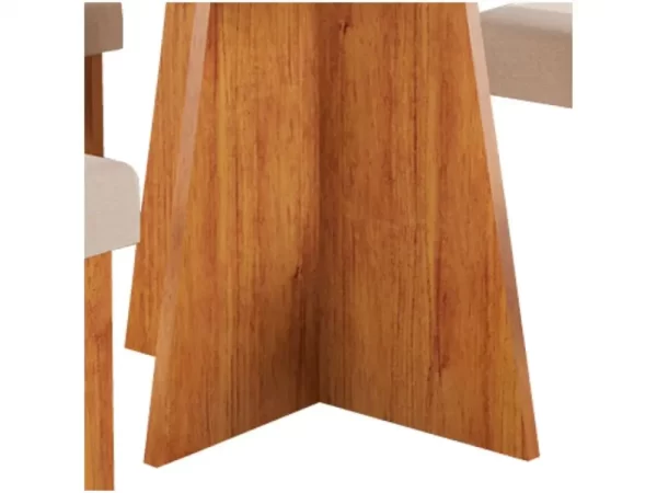 Mesa de Jantar 4 Cadeiras Retangular Mel e Off White Viena - Imagem 4