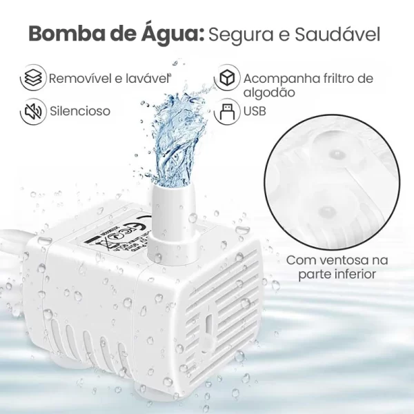 Bomba de água newpet para gato, fonte de água, acessórios, bomba de água silenciosa para substituição de dispensador de bebedor de gato - Imagem 2