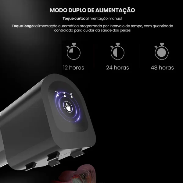 Alimentador automático para peixes Newpet, temporizador inteligente, dispensador automático de comida para peixes com bateria, fácil instalação para alimentação de aquários e tanques de peixes - Imagem 4