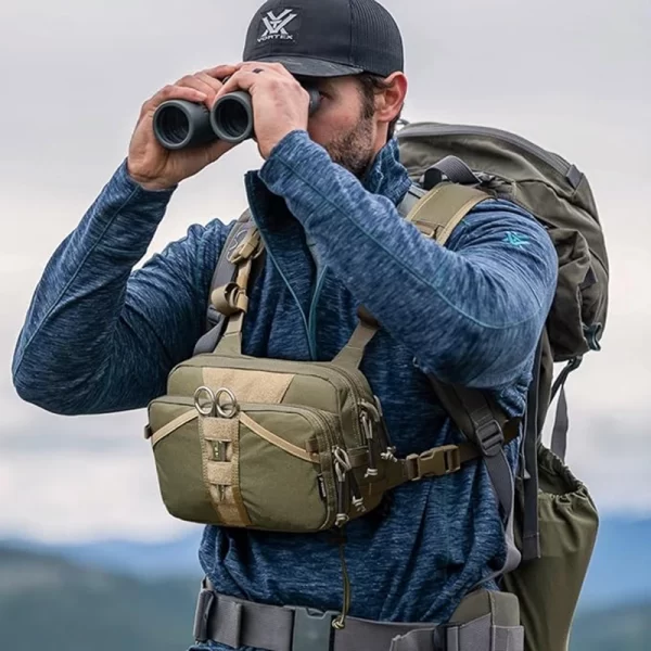 Pacote de peito de pesca, bolsa de pesca com mosca para homens e mulheres, pacote de armazenamento de caixas de equipamento e mosca, pacote binocular de caça - Imagem 5