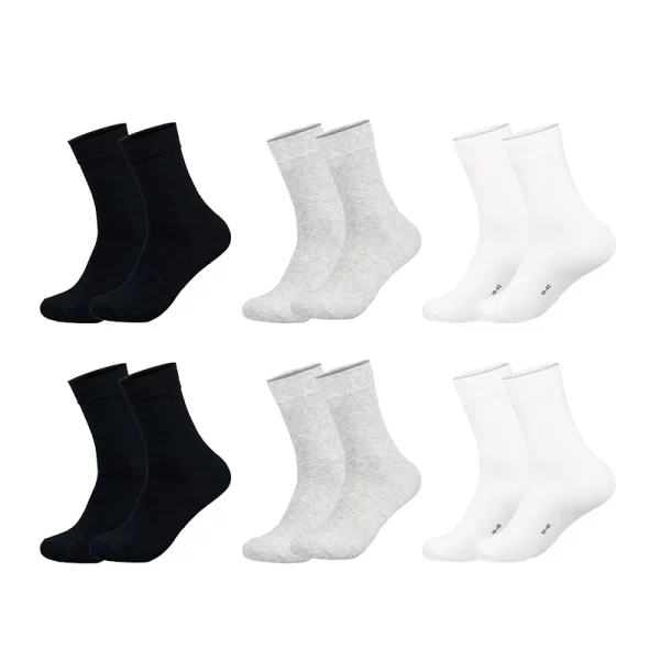 6 Pares, Meias Antibacterianas Masculinas 75% Algodão, Casuais de Negócios, Leves e Respiráveis, Meias Esportivas - Imagem 5