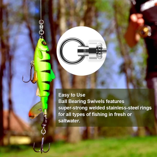 FishTrip Rolamento de Esferas Gira 10-100pcs Anel de Solda Giratória de Pesca de Aço Inoxidável Pesado Giratório de Água Salgada Pesquinho - Imagem 5