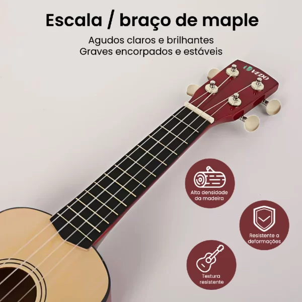 Basswood Acoustic Nylon Ukulele, 4 Cordas, Baixo, Instrumento Musical para Iniciantes, Jogadores, Instrumento Musical, 23" - Imagem 4