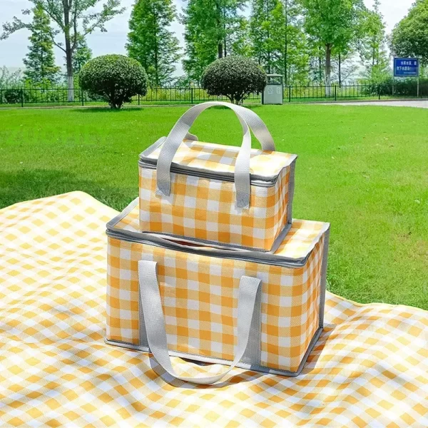 Grande capacidade portátil saco de isolamento térmico cesta de piquenique engrossado oxford pano sacos de mão ao ar livre viagem equipamentos acampamento - Imagem 6