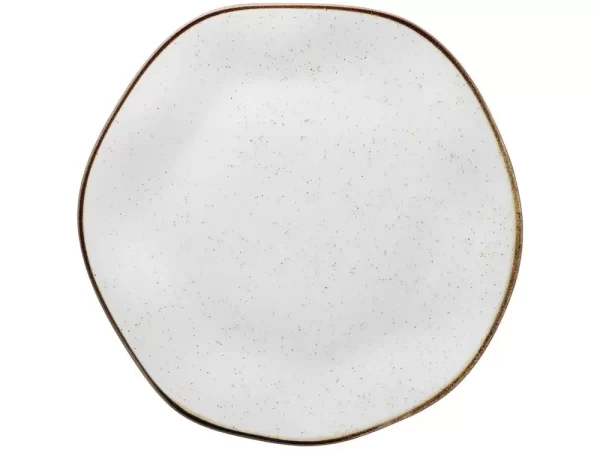 Aparelho de Jantar Chá 20 Peças Oxford Redondo Cerâmica Branco e Marrom Maresia - Imagem 2
