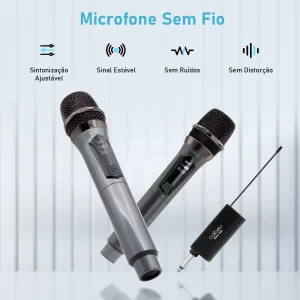 Microfone Sem Fio Profissional para Karaokê