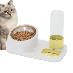 Alimentador e Dispensador de Água para Gatos e Cães