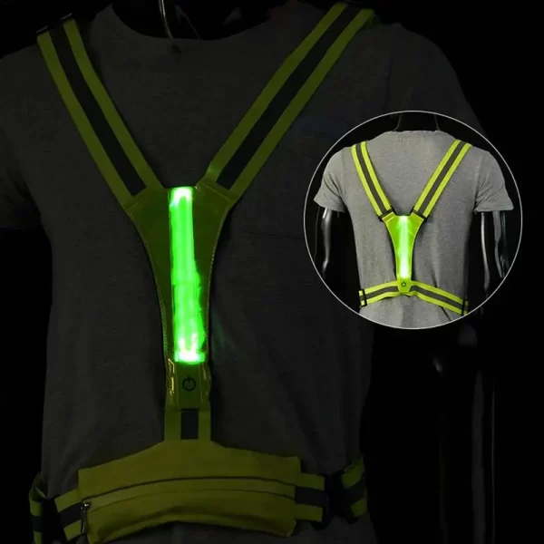 Motocicletas led reflexivo aviso colete para motociclistas pilotos universal noite andando correndo undershirt veat equipamentos seguros - Imagem 6