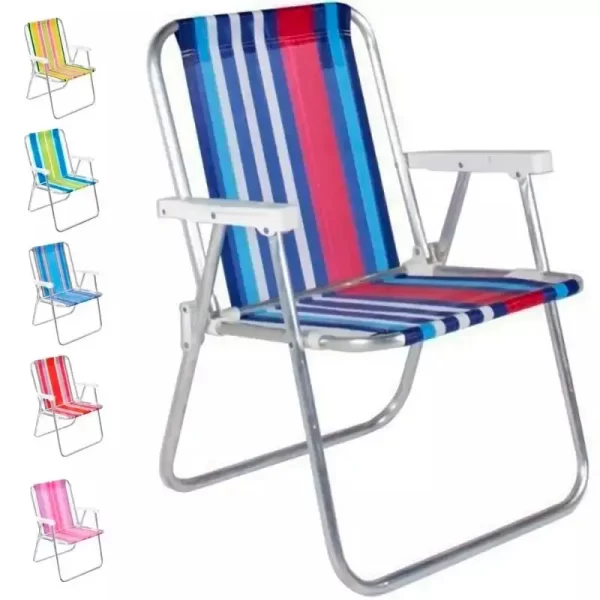 Kit com 4 Cadeiras de Praia e Piscina Alta em Alumínio Cores Variadas 25500 BEL - Imagem 5