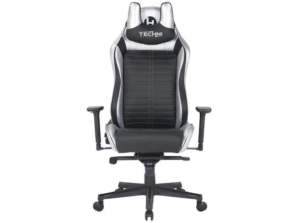 Cadeira Gamer Techni Sport Reclinável Giratória Preta e Prata TS62 - Imagem 2
