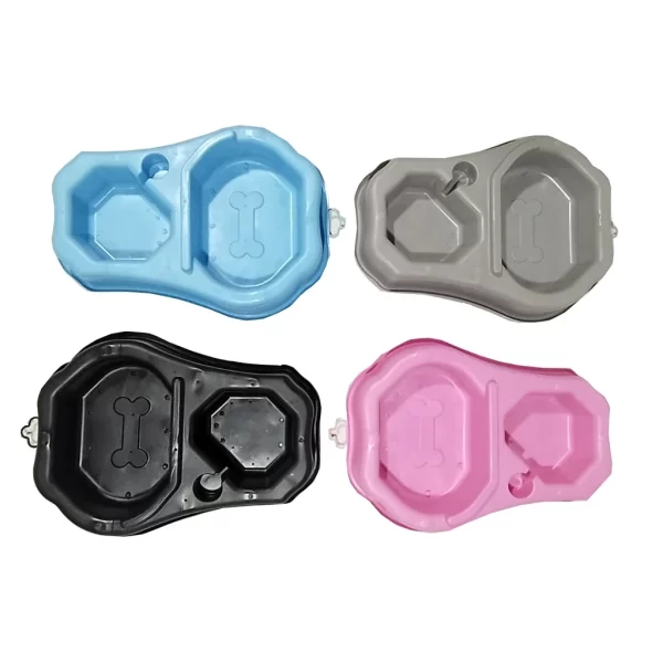 Comedouro e bebedouro duplo para pet com suporte para garrafa com sistema anti formiga - Imagem 2