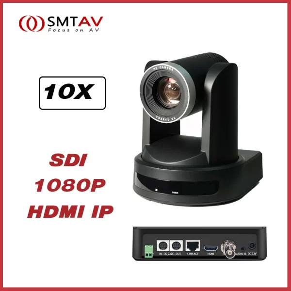 SMTAV-IP Live Streaming Camera, Câmera SDI Conferência PTZ, Zoom 10X, HDMI, para Reunião de Negócios da Igreja