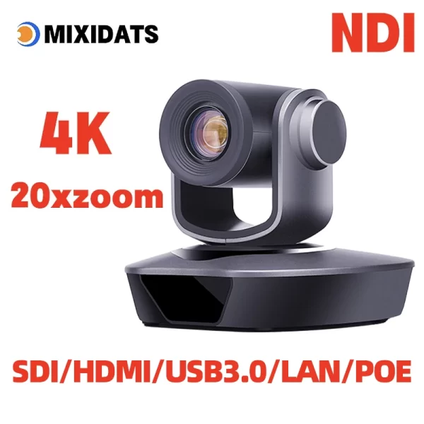 Câmera 4K PTZ 10x 20x zoom HDMI, SDI, LAN, USB, NDI, POE, 60FPS, 30FPS Câmera de videoconferência com suporte para transmissão ao vivo da igreja - Imagem 2