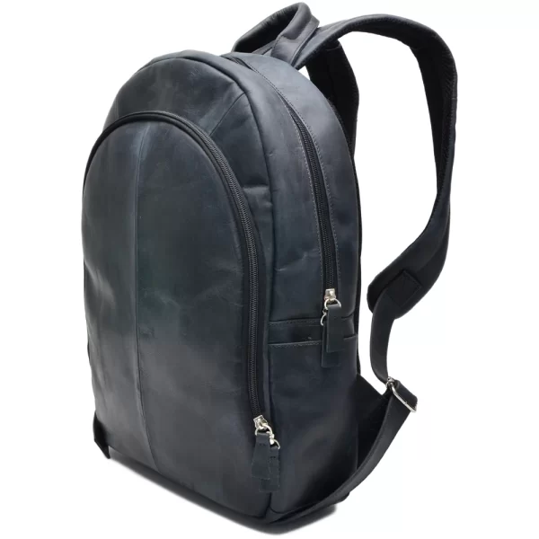Mochila em Couro Legítimo Masculina Porta Notebook Preta