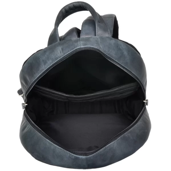Mochila em Couro Legítimo Masculina Porta Notebook Preta - Imagem 2