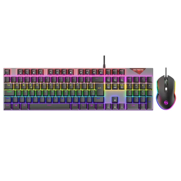 Kit De Teclado Mecânico E Mouse Gamer 3200 Dpi Com Fio Abnt2 Português Brasil Iluminação Led Rgb Switch Blue Preto Be-k2 - Imagem 3