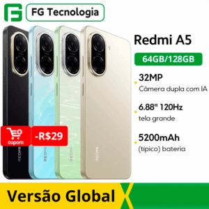 Redmi A5 Unisoc T7250 Câmera 32MP Tela 6.88 "