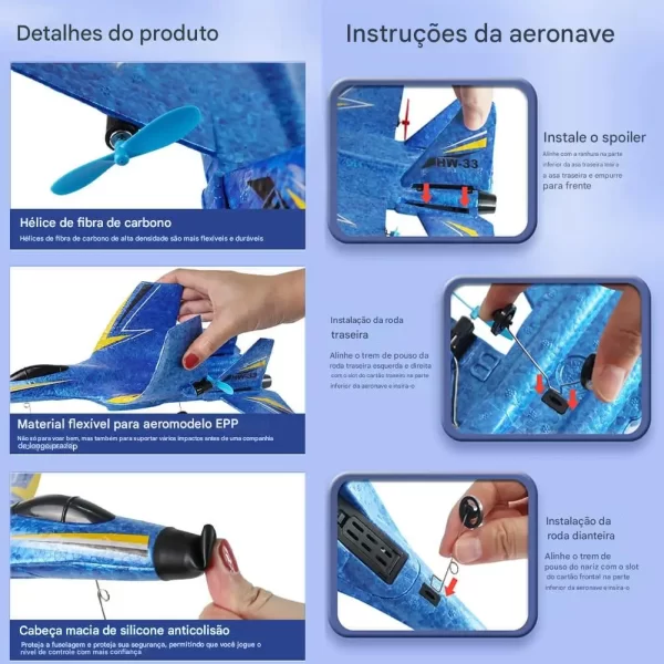 Jato SU35 de Controle Remoto - Voo Rápido a 120 Metros, Alta Resistência - Imagem 4