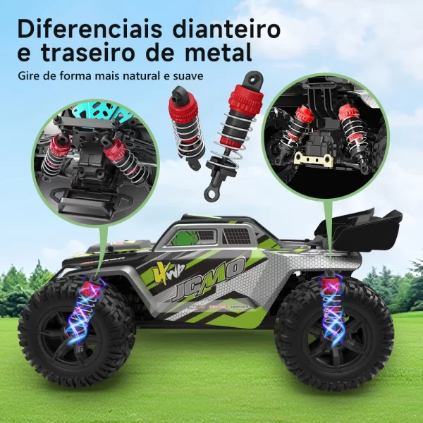 Carro de controle remoto com LED e chassi de metal para crianças, High Speed Drift Monster, 4WD RC Car, caminhão 4x4, 2300PRO, 1:16, 50 kph - Imagem 5