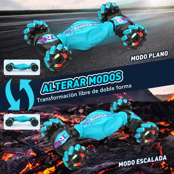 Carro acrobático RC 4WD 360 ° Carro de escalada rotativo 2.4g, carro de controle remoto sem fio, brinquedo para menino, veículo elétrico, presente com música e luz - Imagem 6