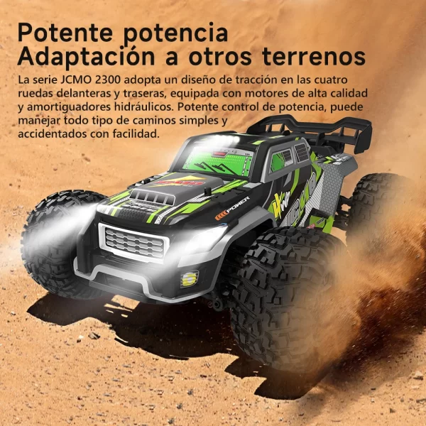 Carro de controle remoto com LED e chassi de metal para crianças, High Speed Drift Monster, 4WD RC Car, caminhão 4x4, 2300PRO, 1:16, 50 kph - Imagem 4