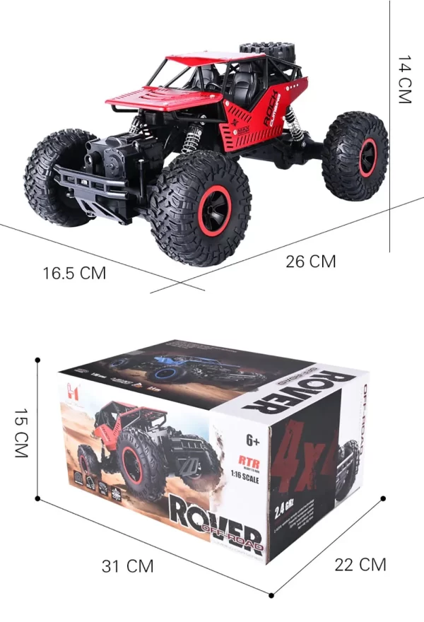 Carro Carrinho De Controle Jeep Rally Off-road 4x4 Rock - Imagem 4