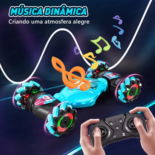 Carro acrobático RC 4WD 360 ° Carro de escalada rotativo 2.4g, carro de controle remoto sem fio, brinquedo para menino, veículo elétrico, presente com música e luz - Imagem 4
