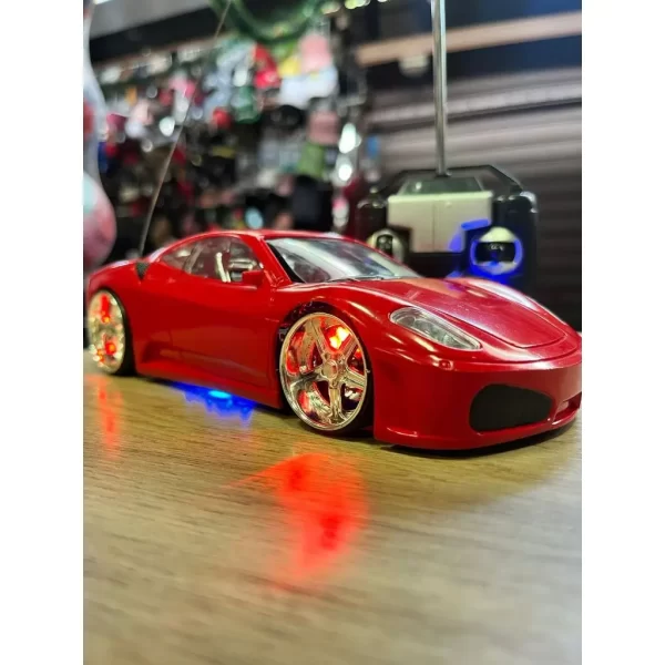 Carrinho De Controle Carro Ferrari Led Com Pilhas E Bateria - Imagem 5