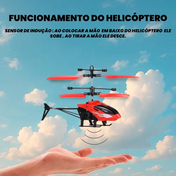 Helicóptero Sensorial Voador Controle Remoto Recarregável Brinquedo - Imagem 4