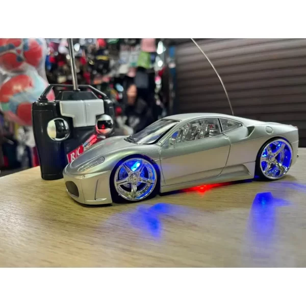 Carrinho De Controle Carro Ferrari Led Com Pilhas E Bateria - Imagem 4