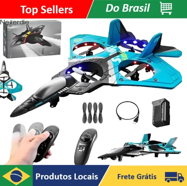 Avião De Controle Remoto Para Criança Aero Jato Caça Drone -Neverdie Store