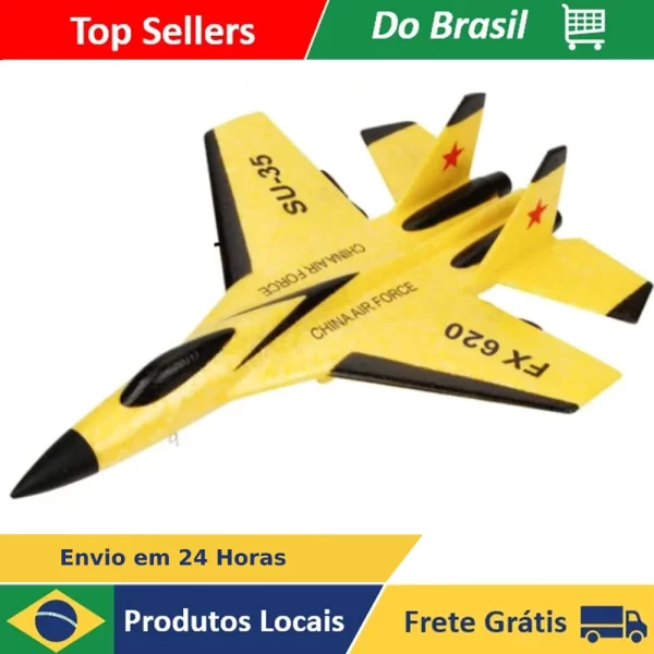 Jato SU35 de Controle Remoto - Voo Rápido a 120 Metros, Alta Resistência