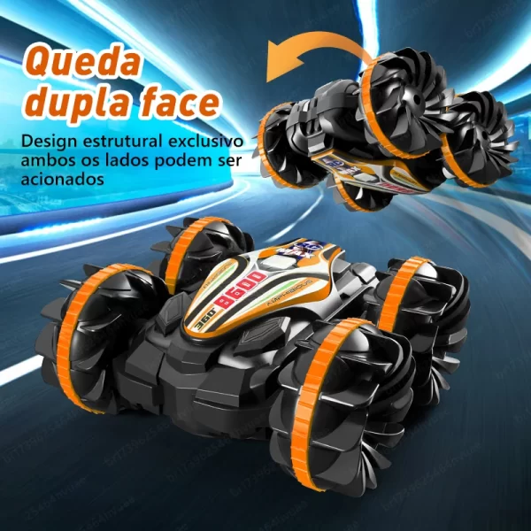 Amphibious Remote Control Stunt Car, Double-Sided Flip Vehicle, Rádio 4WD Drift, Off-Road, Brinquedos ao ar livre para meninos, Presente das crianças - Imagem 4