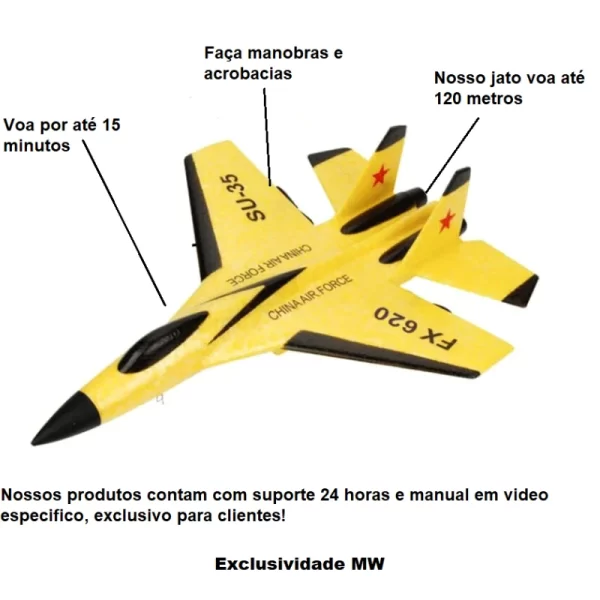 Jato SU35 de Controle Remoto - Voo Rápido a 120 Metros, Alta Resistência - Imagem 2