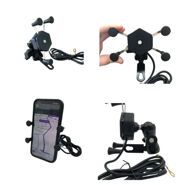 Suporte De Celular Para Moto com Carregador USB Universal - Imagem 4