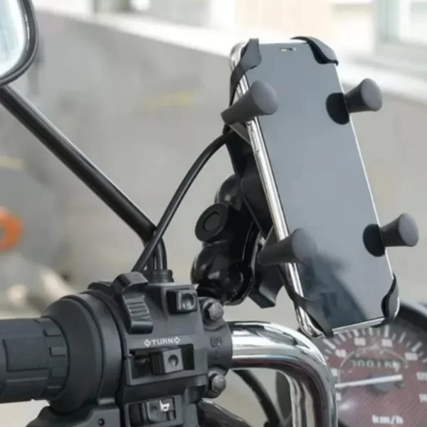 Suporte De Celular Para Moto com Carregador USB Universal - Imagem 6